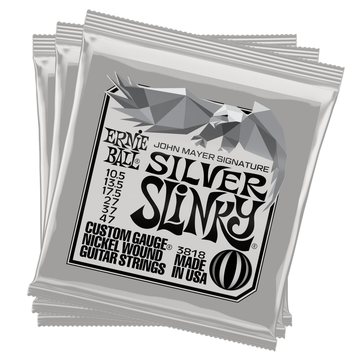 Ernie Ball 3818 John Mayer Silver Slinky Electric Guitar