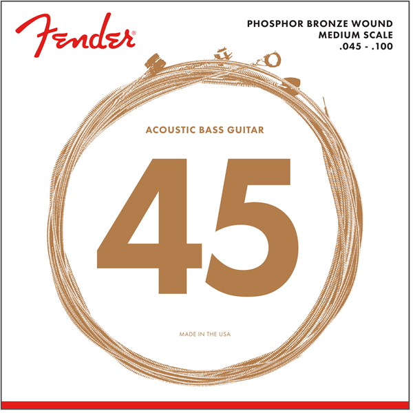 Fender 7060 Phosphor Bronze Acoustic Bass Strings Medium Scale